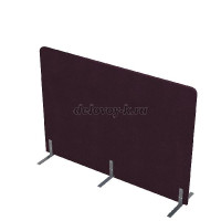 011.МПО.1612 Акустическая мобильная перегородка на стационарных опорах (1600-450-12000) violet_алюминий матовый рис1