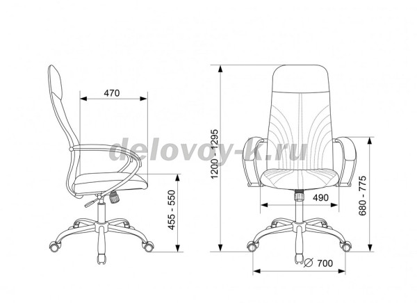 Кресло руководителя Бюрократ CH-610SL крестовина металл хром рис5