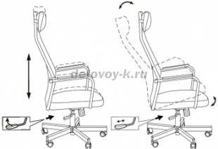 Кресло Бюрократ KB-5M/SL с подголовником крестовина металл хром рис3