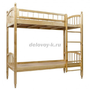 Кровать детская двухъярусная «Ангелина» (массив, лак) настил фанера 8 мм рис1