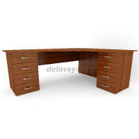 Стол письменный угловой двухтумбовый  ДУ-1.18 (1600*2000*750) рис1