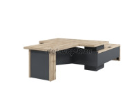 Стол руководителя с опорной тумбой (слева)  Столешницы 1800*1000, 1150*900 (бриф.) С блоком розеток рис1