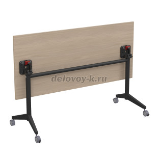 8СР.114-S Складной прямолинейный стол Simple (1600*700*750) (Шамони светлый/Черный) рис2