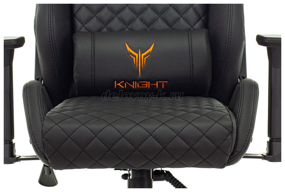 Кресло игровое KNIGHT OUTRIDER экокожа ромбики, подголовник, крестовина металл фото 8