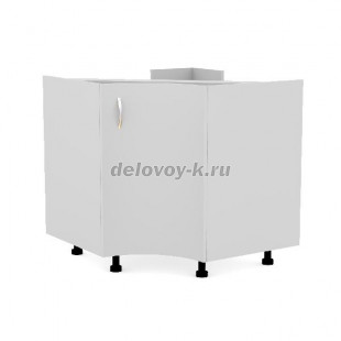 Тумба кухонная угловая под мойку с одной распашной радиусной дверью с полкой 830*500*720 рис1