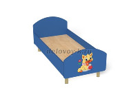 Кровать ЛДСП на металлических ножках с рисунком (каркас бук, 1400*600) рис1