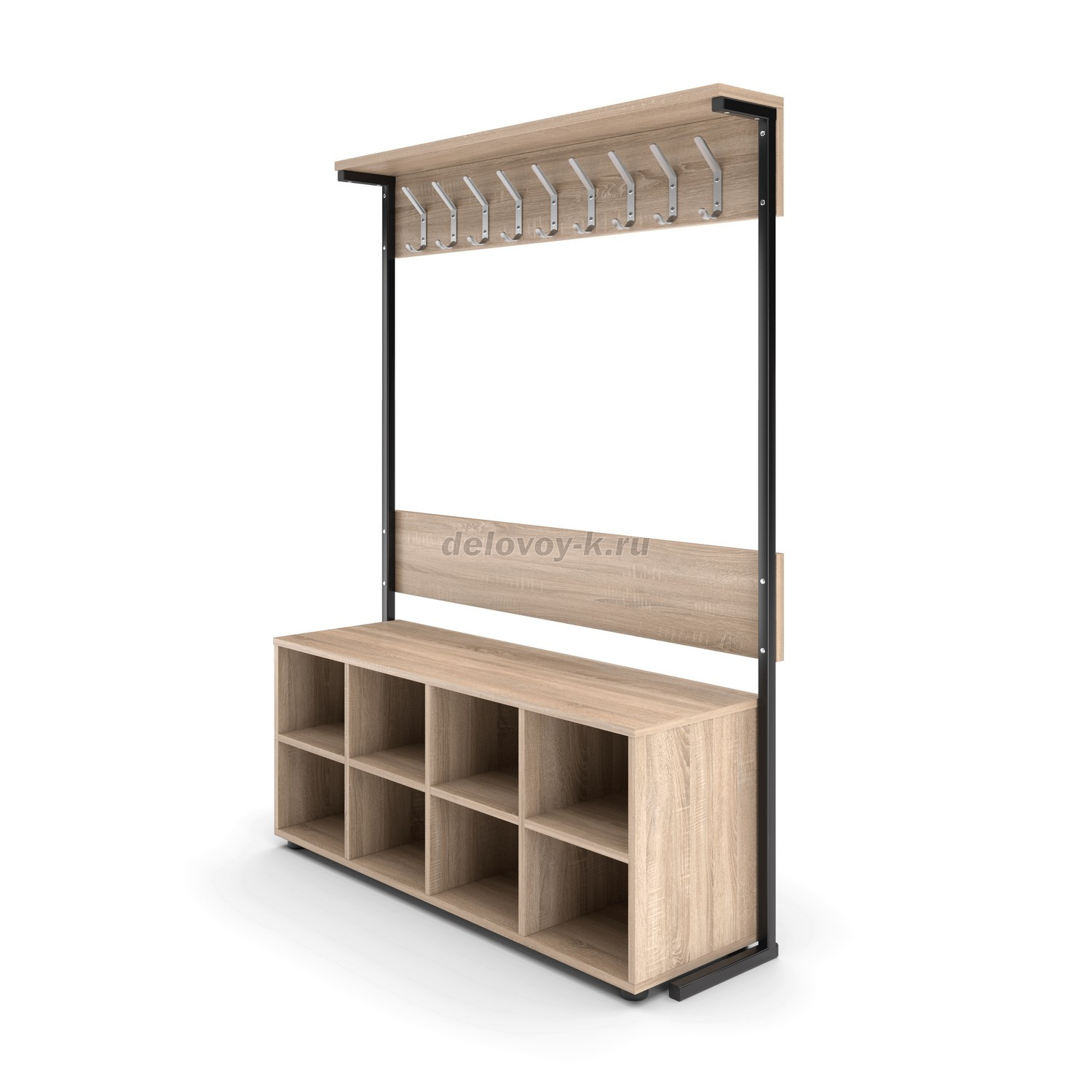 Вешалка 1-сторонняя с тумбой для обуви 1200*360*1600 фото