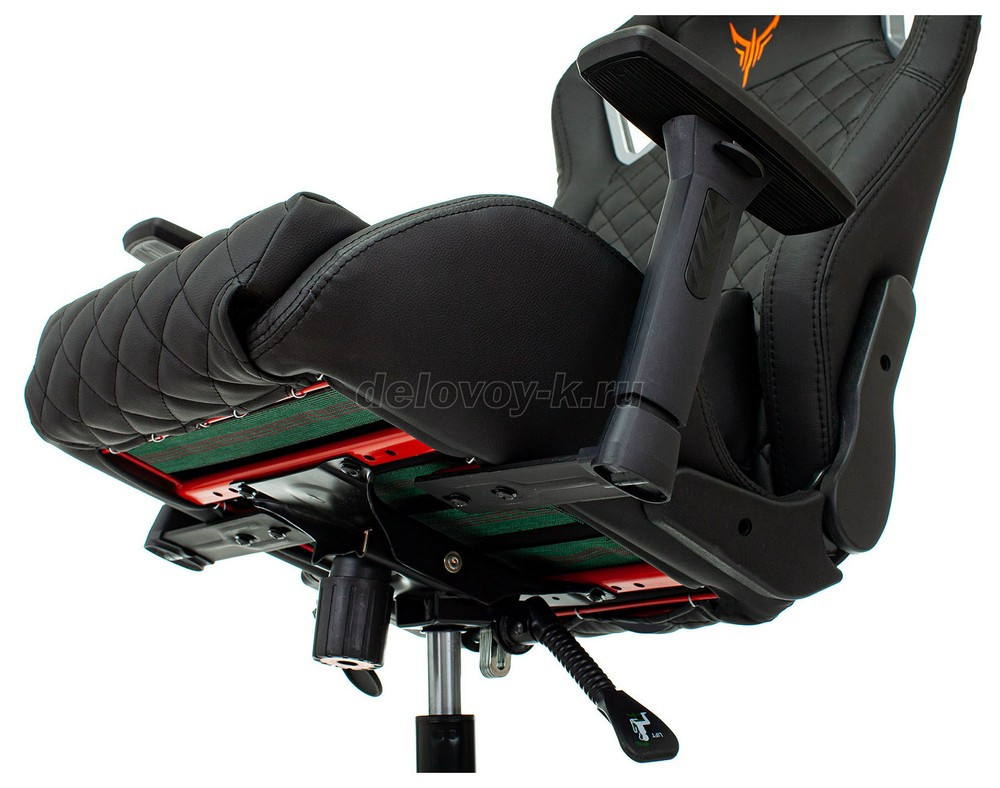 Кресло игровое KNIGHT OUTRIDER экокожа ромбики, подголовник, крестовина металл фото 5