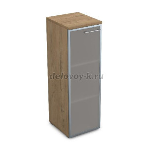 9НЛД.017.6 Пенал средний со стеклом в раме левый (400*450*1245) задняя стенка ЛДСП рис1