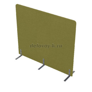 011.МПО.1614 Акустическая мобильная перегородка на стационарных опорах 1600*450*1400 (Kiwi/Алюминий матовый) рис1