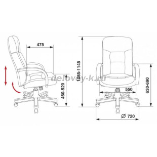 Кресло руководителя Бюрократ T-9908/WALNUT кожа, крестовина металл/дерево рис2