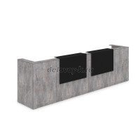 1КР-КЛ.202.1 Комплект Ресепшн с фартуком HPL 3854-749-1149 с подсветкой_Basalt_Черный матовый рис4