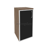 Шкаф низкий узкий левый (1 низкий фасад стекло лакобель черное в раме)  O.SU-3.2R(L) black рис1