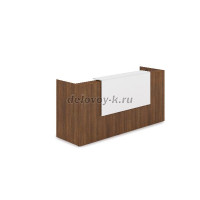 1КР-ДС.001 Комплект Ресепшн с фартуком ЛДСП 2432-762-1161 без подсветки_Шамони темный_Белый рис1