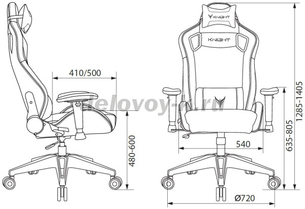 Кресло игровое KNIGHT OUTRID SMILE экокожа, крестовина пластик рис3