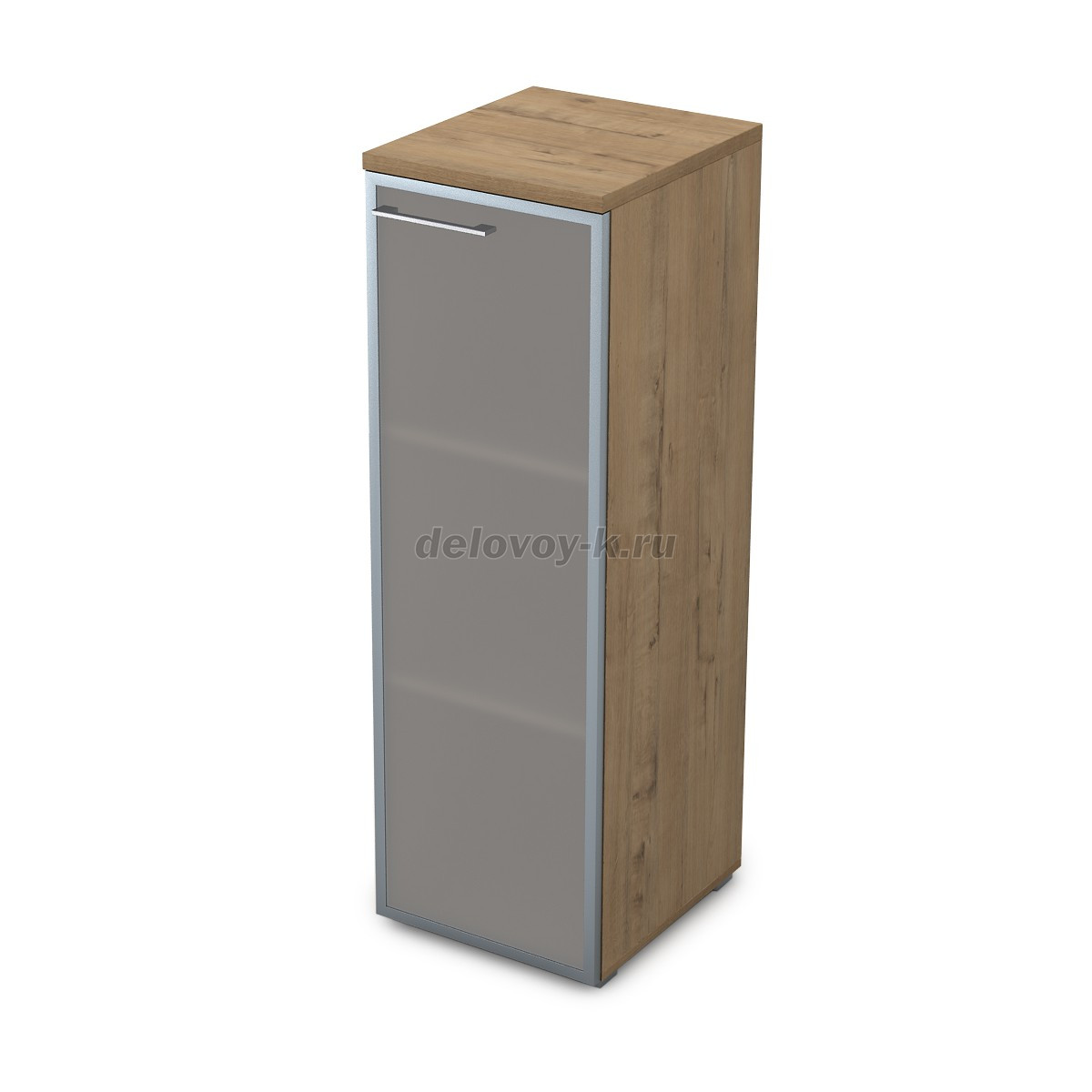 9НПД.017.6 Пенал средний со стеклом в раме правый (400*450*1245) задняя стенка ЛДСП фото