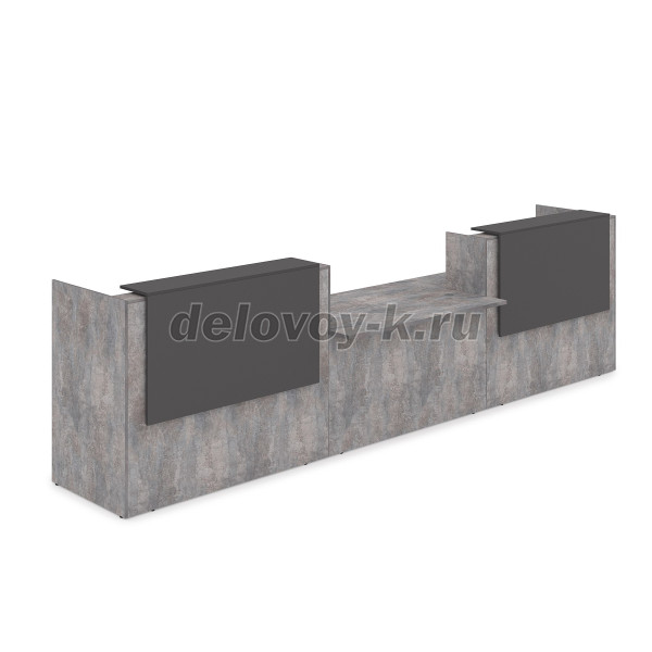 1КРС-ДС.009.1 Комплект Ресепшн с фартуком ЛДСП 4232*901*1161 с подсветкой рис2