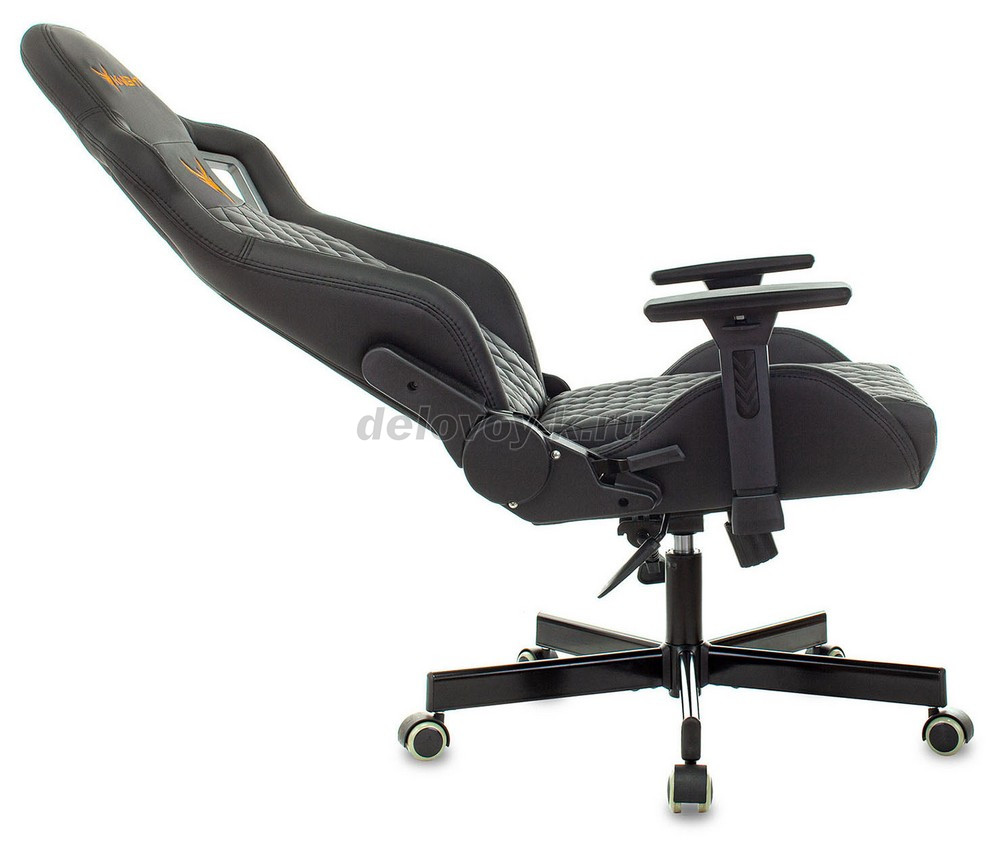 Кресло игровое KNIGHT OUTRIDER экокожа ромбики, подголовник, крестовина металл фото 12