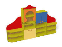 Стенка Бабочка 4 секции, 2360*300*1450 (каркас бук с разноцветными фасадами, Вариант 2) рис1