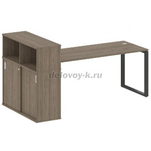 Стол письменный на О-образном м/к с опорным шкафом-купе 2210*1120*1098  БО.РС-СШК-3.5 рис1