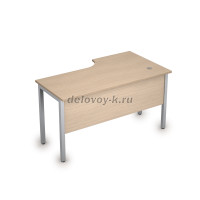 2МД.142 Стол криволинейный лев. (1400-800-750) New дуб_алюминий матовый рис2