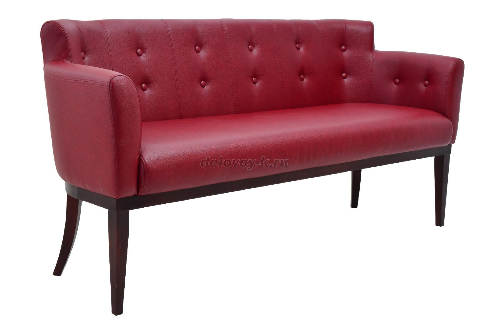 Диван 3-местный с пуговицами и пиковкой с подлокотниками Леонардо C-05/6 фото