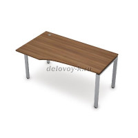 6М.623 Стол криволинейный, правый (1400-900-750) Шамони темный_Алюминий матовый рис1