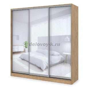 ШКЗЗЗ.24.5 Шкаф-купе 3-дверный Comfort (2398*600*2201) 3 зеркальные двери (Teakwood) рис1