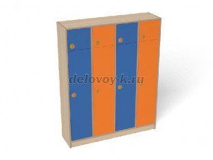 Шкаф 4-секционный с антресолью на цоколе (ШР-007-4) рис1