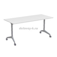 8СР.114-S Складной прямолинейный стол Simple (1600-700-750)_белый_алюминий матовый рис1