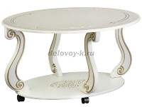 Стол журнальный Овация (M) на колесах слоновая кость золото_a_1000 рис1