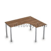 2М.131 Стол криволинейный прав. (1400*1200*750)|шамони темный/алюминий матовый