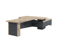 Стол руководителя с опорной тумбой Столешница 1800х1000, тумба с левой стороны Столешница брифинга 1 рис1