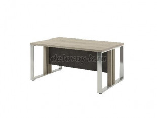 Z-101 Стол для переговоров на металлических опорах на 4 человек (Дуб Галифакс белый/Бетон Чикаго) рис1