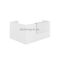 1КР-КЛ.102.1 Комплект Ресепшн с фартуком HPL 2344-1765-1149 с подсветкой_Белый_Белый глянец рис5