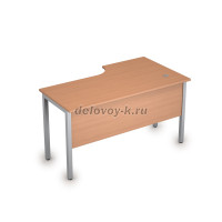 2МД.142 Стол криволинейный лев. (1400-800-750) бук_алюминий матовый рис3