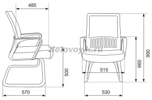 Кресло Бюрократ MC-209 сетка-ткань рис2
