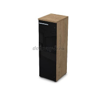 9ПЛ.017.7 Пенал средний со стеклом (400*450*1245), левый|teakwood рис1