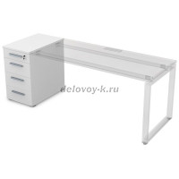 9Т.012 Тумба приставная с ящиками (450-800-750) белый премиум рис3