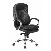 Кресло руководителя Бюрократ T-9950/BLACK черный кожа крестовина хром рис1