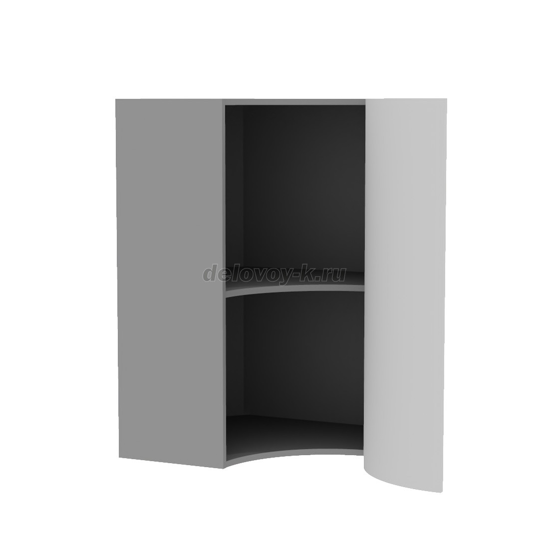 Шкаф кухонный навесной угловой с 1 распашной радиусной дверью (1 полка) 920 650*650*920 фото 2