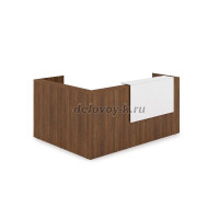 1КР-ДС.102 Комплект Ресепшн с фартуком ЛДСП 2344-1777-1161 без подсветки_Шамони темный_Белый рис1