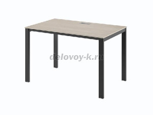 N-20 Стол одинарный на металлокаркасе. 1 кабель-канал. Опоры - трубы 60*30, 50*50, траверсы 30*20 (Акация Морава/Антрацит) рис1