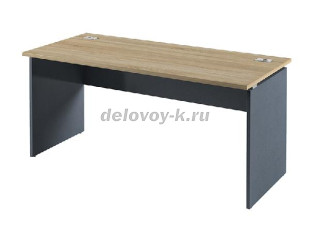 Стол письменный 1650 с 2-мя заглушками кк I-26 Антрацит рис1