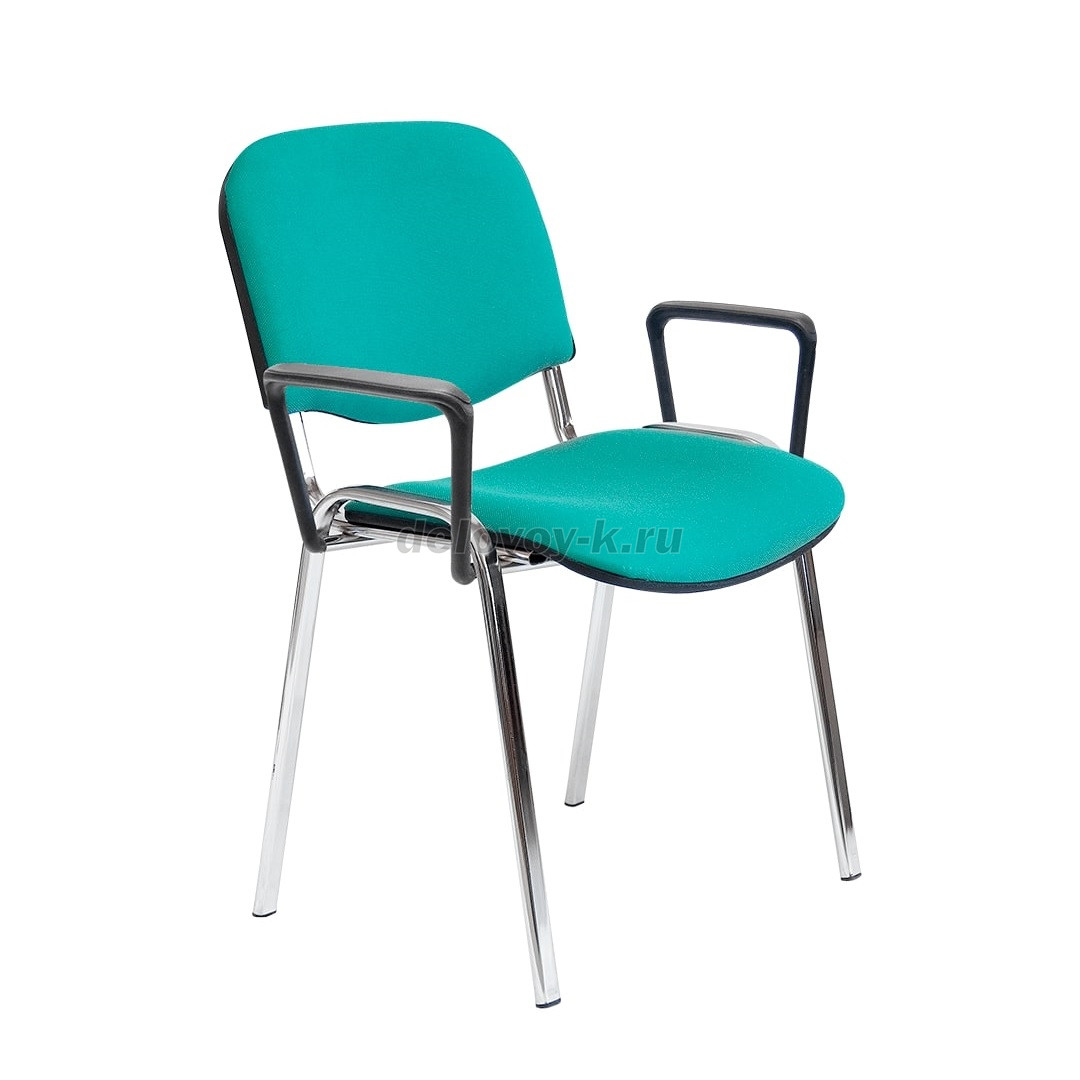 Стул ИЗО+ с подлокотниками каркас хром, ткань фото