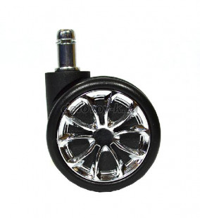 Ролики полумягкие полиуретановые 805-6 хром (комплект 5 шт.) рис1