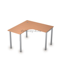 2М.128 Стол криволинейный лев. (1200-1200-750) бук_алюминий матовый рис3