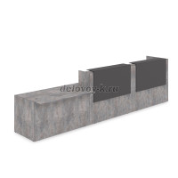 1КРС-КЛ.008 Комплект Ресепшн с фартуком HPL 4232-901-1149 без подсветки_Basalt_Графит матовый рис3