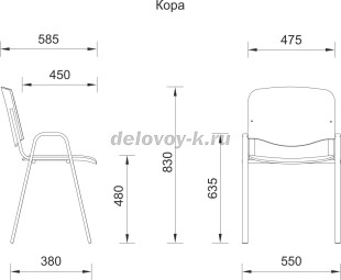 Стул Кора каркас черный, ткань C рис2