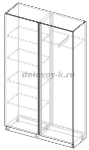 EN.GR-601  Шкаф комбинированный 1195х400х2000 рис2